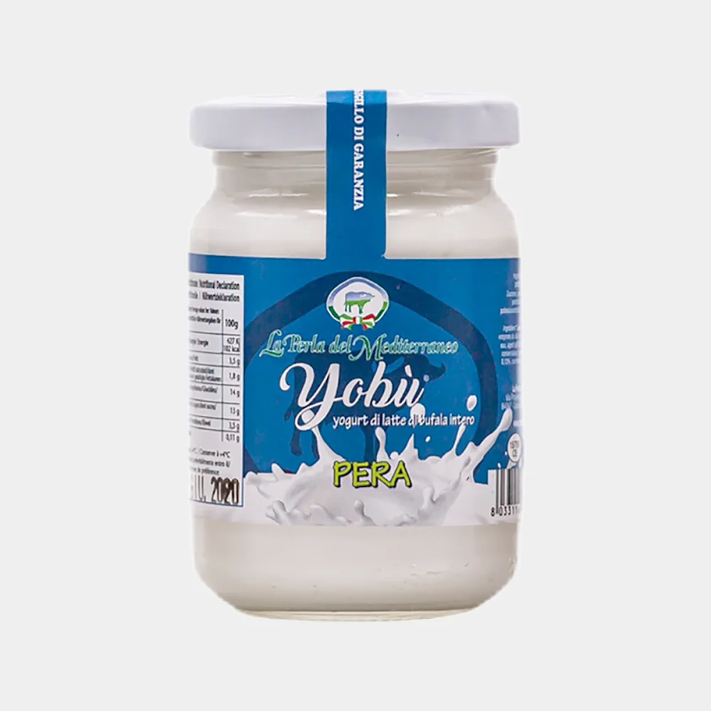 yogurt di bufala pera 1 Yobù - Yogurt di latte di bufala - Gusti alla frutta